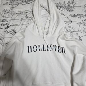 Hollister Hoodie Sweatshirt Women's L California Graphic Pullover Sweater CROP